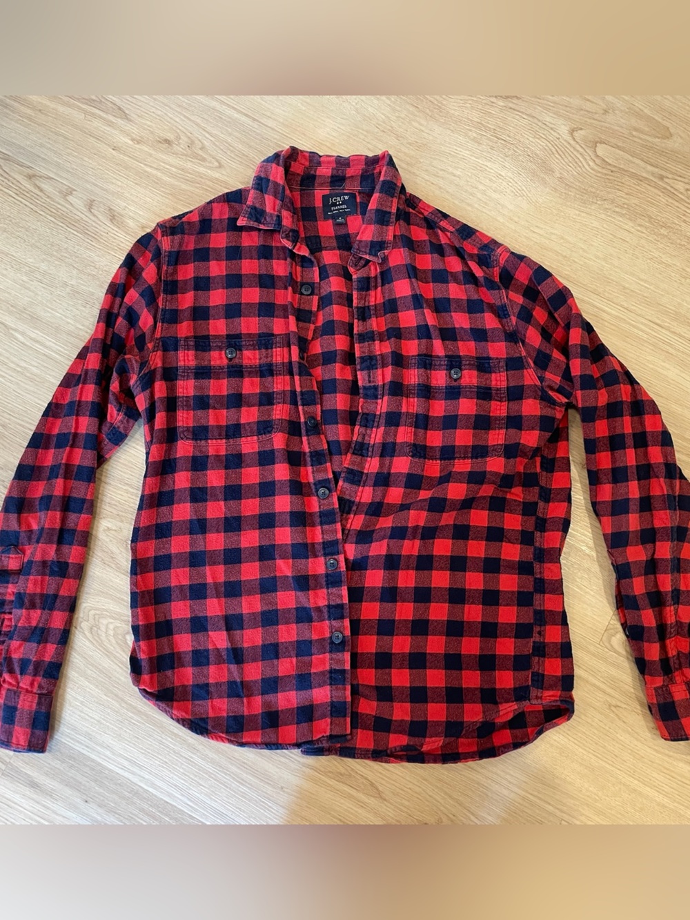 J. Crew Red and Black Buffalo Check Button-Down Shirt